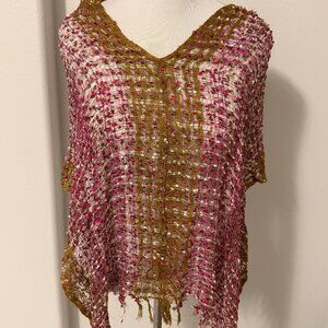 Elegant Wine & Gold Shawl